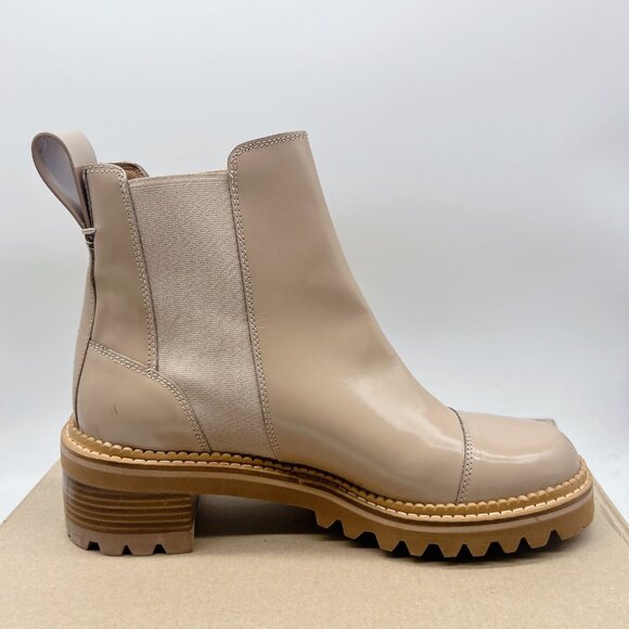 See by Chloe Mallory Chelsea Ankle Boots Dark Beige Leather 41 US 11 made SPAIN - Picture 9 of 12